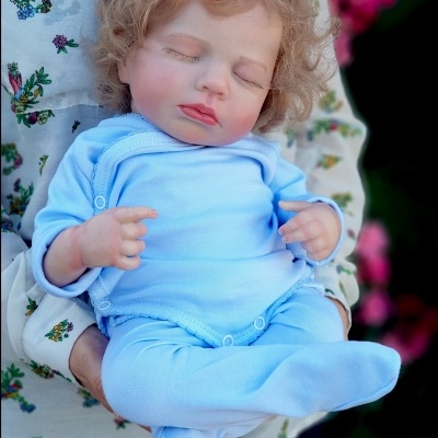 Bebé Reborn Lucas, Boneco Recém-Nascido, Cabelo Enraizado, Pesado, 2kgs 4.4lbs, 18” 45 cms, Com Saco De Maternidade, Cabeça flexível, Corpo em tecido, Pele 3D, Bonecas de Terapia e Cura, Presente de Aniversário