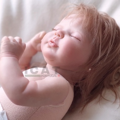 Bebé reborn recém-nascido Britney com cabelo enraizado, boneca de dormir realista, 1 kg, pronto para enviar, presente de aniversário