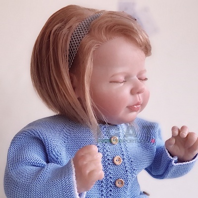 Bebé reborn recém-nascido Britney com cabelo enraizado, boneca de dormir realista, 1 kg, pronto para enviar, presente de aniversário