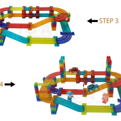 Blocos Magnéticos De Construção 154 Peças Pista de Corrida Magnética. A melhor prenda de aniversário para rapazes e raparigas. Ideal para manter as crianças ocupadas durante as férias.