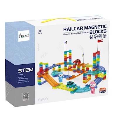 Blocos Magnéticos De Construção 154 Peças Pista de Corrida Magnética. A melhor prenda de aniversário para rapazes e raparigas. Ideal para manter as crianças ocupadas durante as férias.