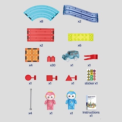 Blocos Magnéticos De Construção 154 Peças Pista de Corrida Magnética. A melhor prenda de aniversário para rapazes e raparigas. Ideal para manter as crianças ocupadas durante as férias.
