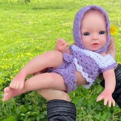 Boneca Bebé Reborn Corpo Inteiro Silicone Sólido Catarina, 34cm Mini Prematuro, 1,2kg, Menina Realista, Boneca Terapia, Banhável