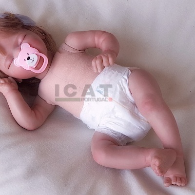 Bebé reborn recém-nascido Britney com cabelo enraizado, boneca de dormir realista, 1 kg, pronto para enviar, presente de aniversário