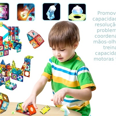 Blocos de construção magnéticos 110 peças conjunto de corrida de mármore (Marble Run). Brinquedos e puzzles para a educação infantil. Ideal para prenda de aniversário.
