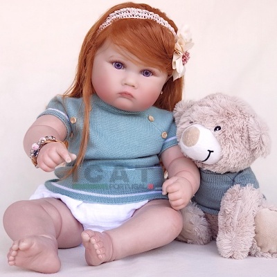 Boneca reborn menina Mariana, peso 2,5kg, boneca realista grande de 60cm com cabeça flexível, um presente perfeito para as meninas Boneca reborn menina Mariana, peso 2,5kg, boneca realista grande de 60cm com cabeça flexível, um presente perfeito para as meninas