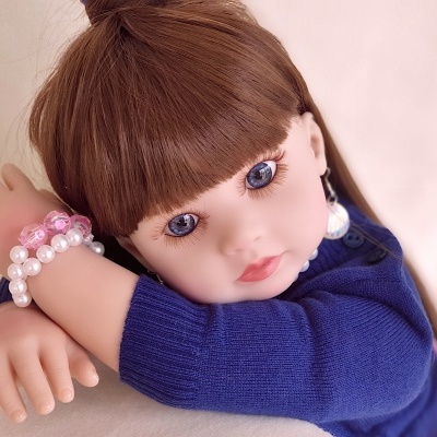 Boneca Bebé Reborn, 60cms, 1.5kgs, Corpo em Tecido de Vinil Macio, Cabelo Castanho, Presente de Aniversário, Pronto a Enviar!