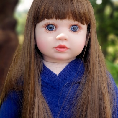 Boneca Bebé Reborn, 60cms, 1.5kgs, Corpo em Tecido de Vinil Macio, Cabelo Castanho, Presente de Aniversário, Pronto a Enviar!