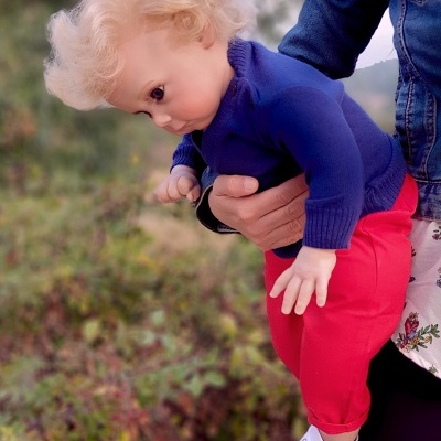 Bebé reborn menino Miguel, com cabelo enraizado realista, peso 2kg, boneca infantil realista de 60 cm com corpo de pano, envio rápido, pronto para enviar