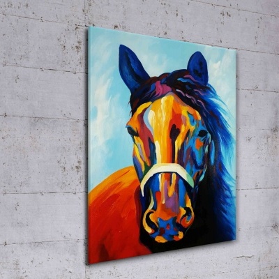 Pintura equestre colorida abstrata de cavalo