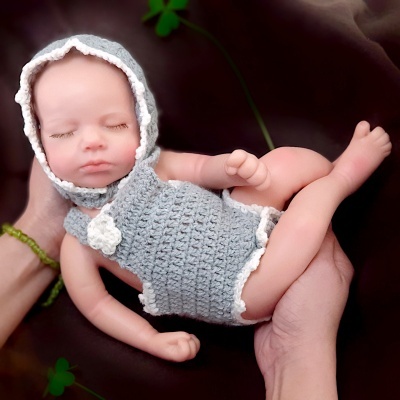 Boneca Reborn em Silicone de Corpo Inteiro, Mini Bebé Prematuro 1kg, 30cm, Realista a Dormir, Anatomicamente Correcto e Banhável