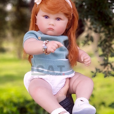 Boneca reborn menina Mariana, peso 2,5kg, boneca realista grande de 60cm com cabeça flexível, um presente perfeito para as meninas