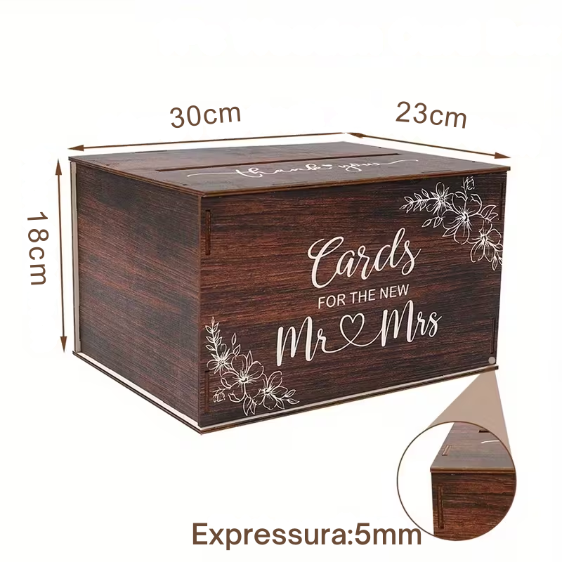 Caixa de Cartões de Madeira Personalizada