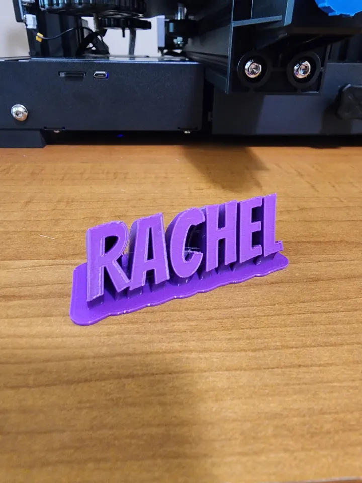 Placa de Nome Personalizada - Design Curvo (1 Linha)