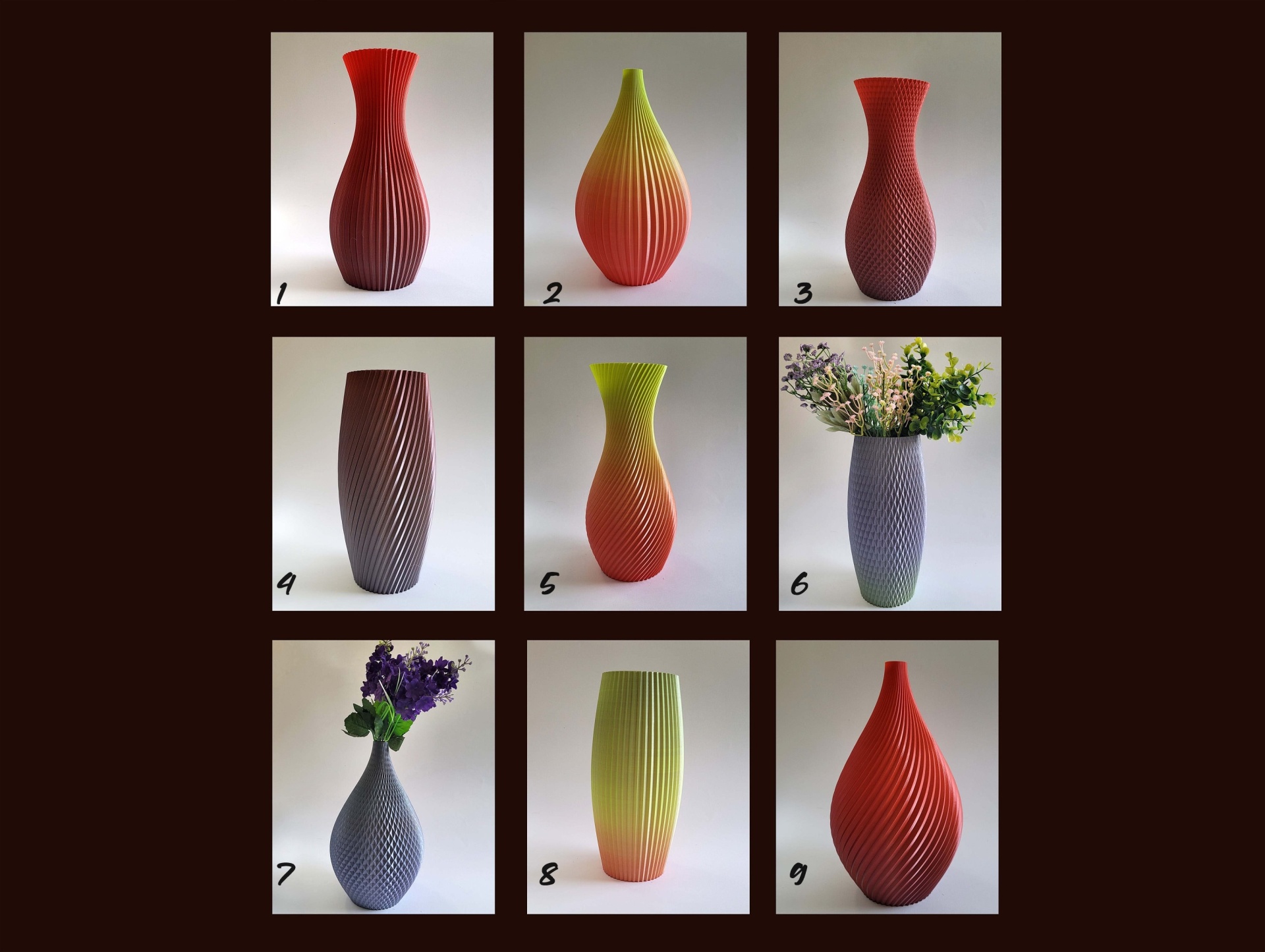 Impressão 3D - Coleção Geométrica Encantada: Escolha Entre 9 Vasos 3D Únicos