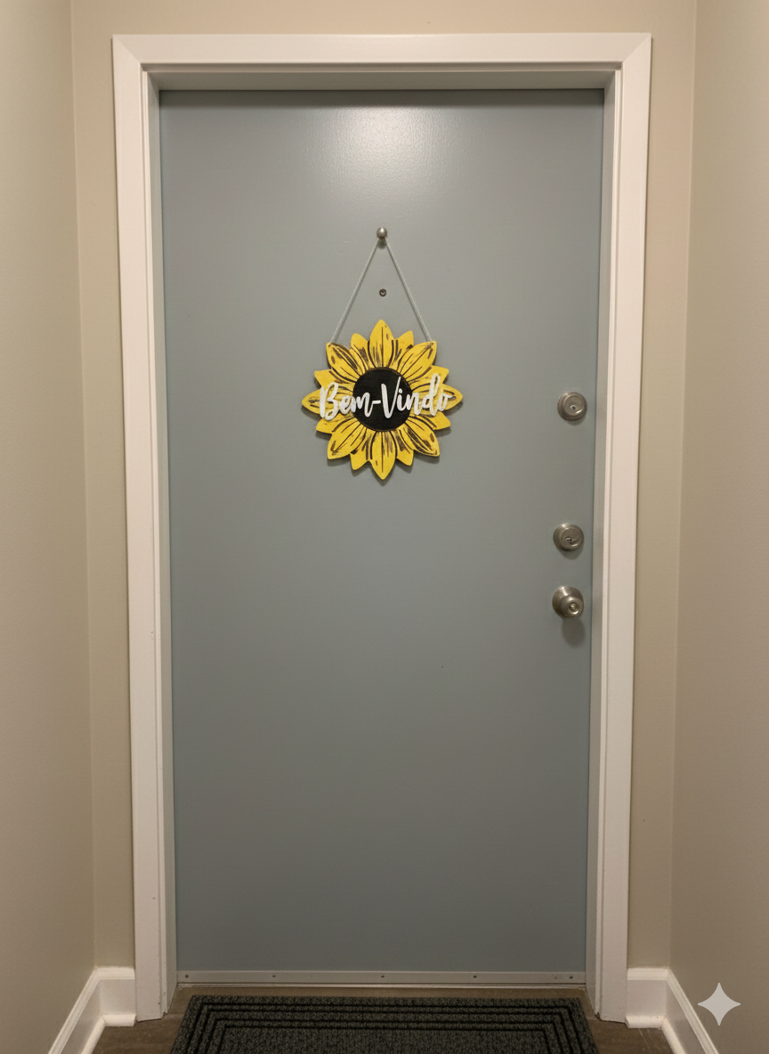 Placa de Boas-Vindas Girassol