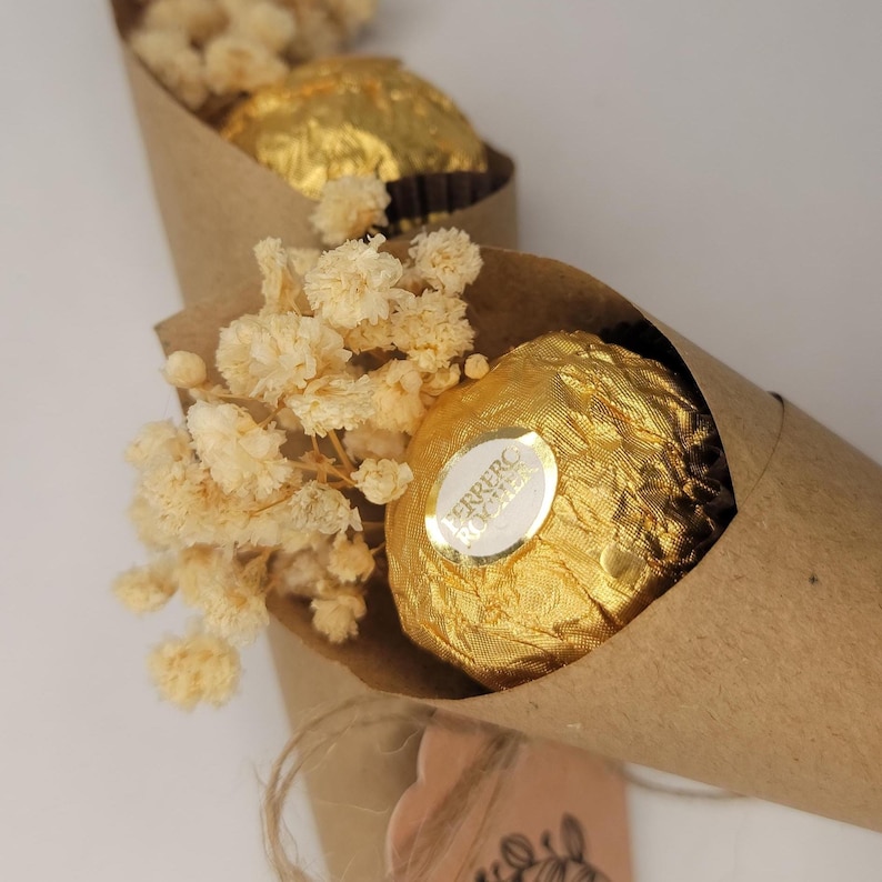 Lembrança Cone Rústico com Ferrero Rocher