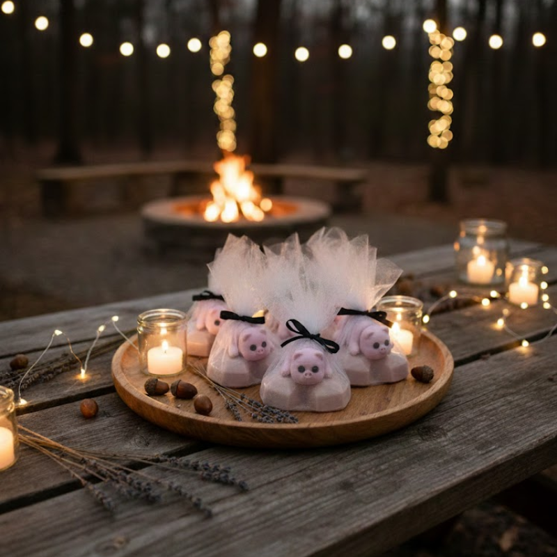 Lembrança Sabonete de Coração  com Animal 3D