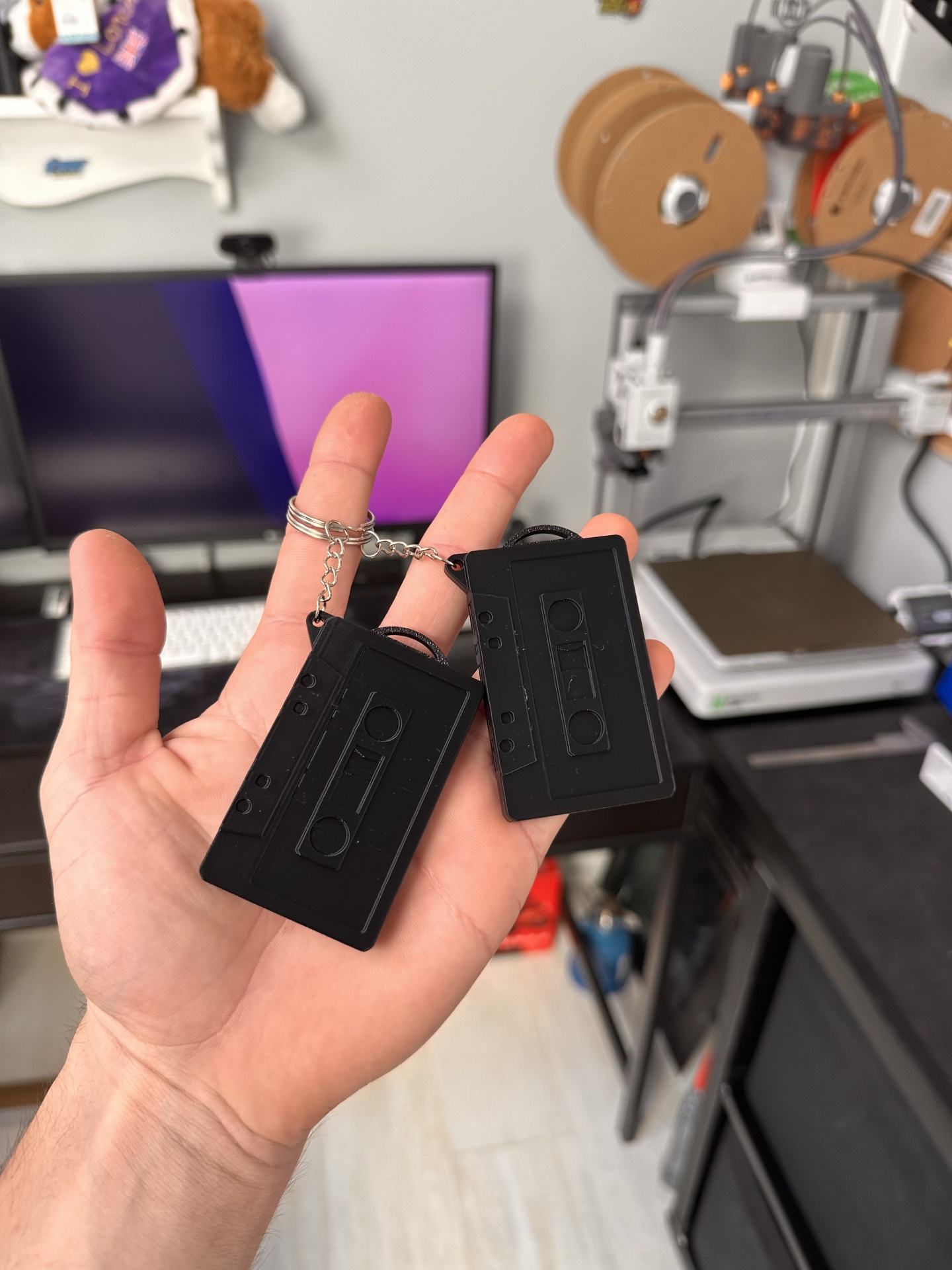 Porta-Chaves Retro Cassete com Porta-Fotos