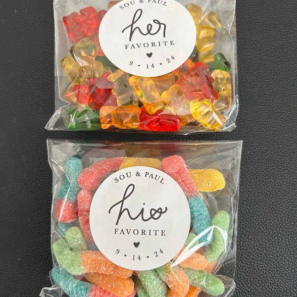 🍬 Saqueta Doce Personalizada – Gomas Sortidas com Etiqueta