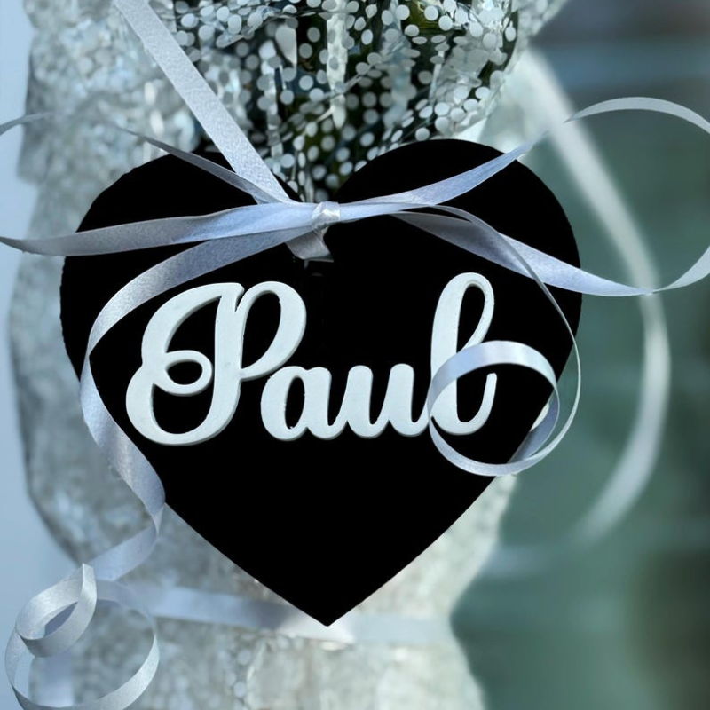 Marcador de Lugar em Coração Personalizado