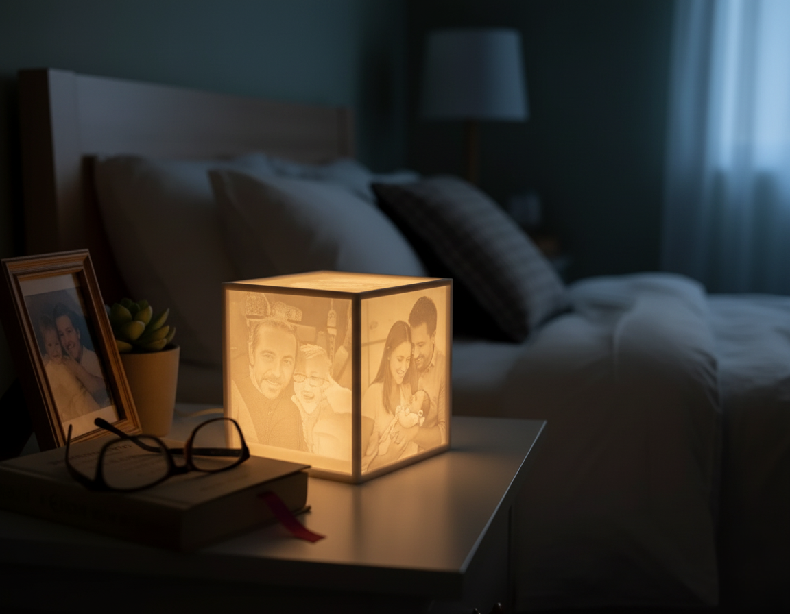 Caixa Iluminada de Memórias – Com Fotografias Personalizadas