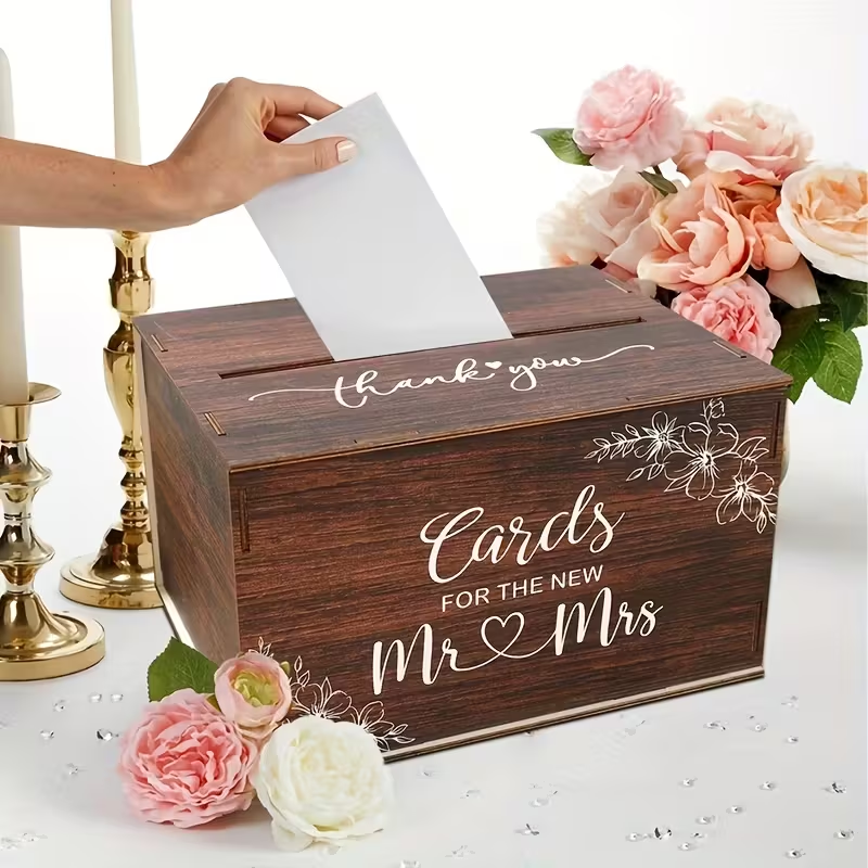 Caixa de Cartões de Madeira Personalizada