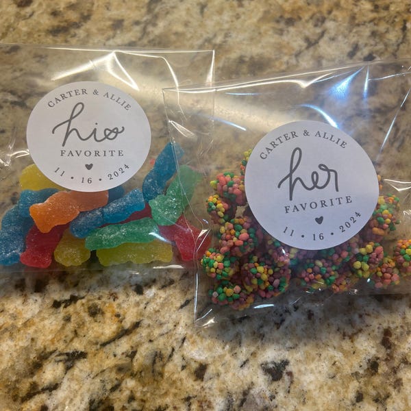 🍬 Saqueta Doce Personalizada – Gomas Sortidas com Etiqueta