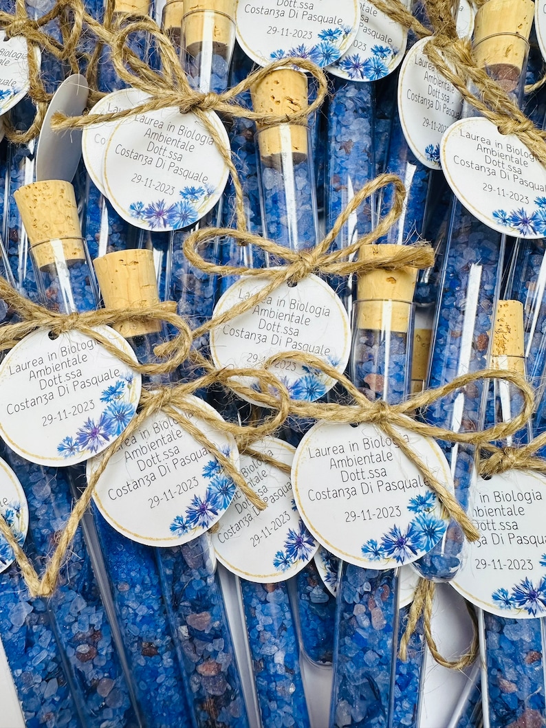 Lembrança Sal de Banho Centáureas em Tubo de Ensaio