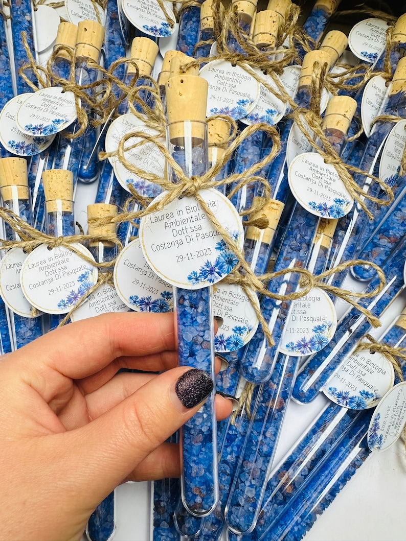 Lembrança Sal de Banho Centáureas em Tubo de Ensaio