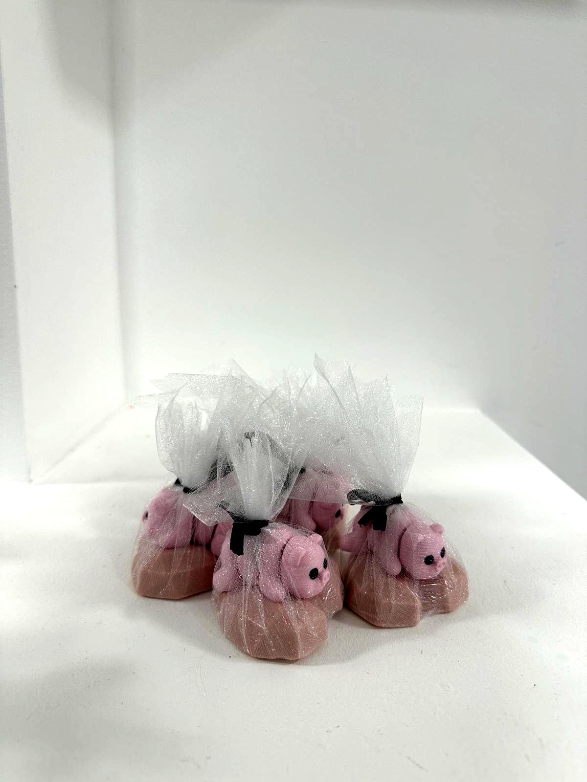 Lembrança Sabonete de Coração Geométrico com Animal 3D