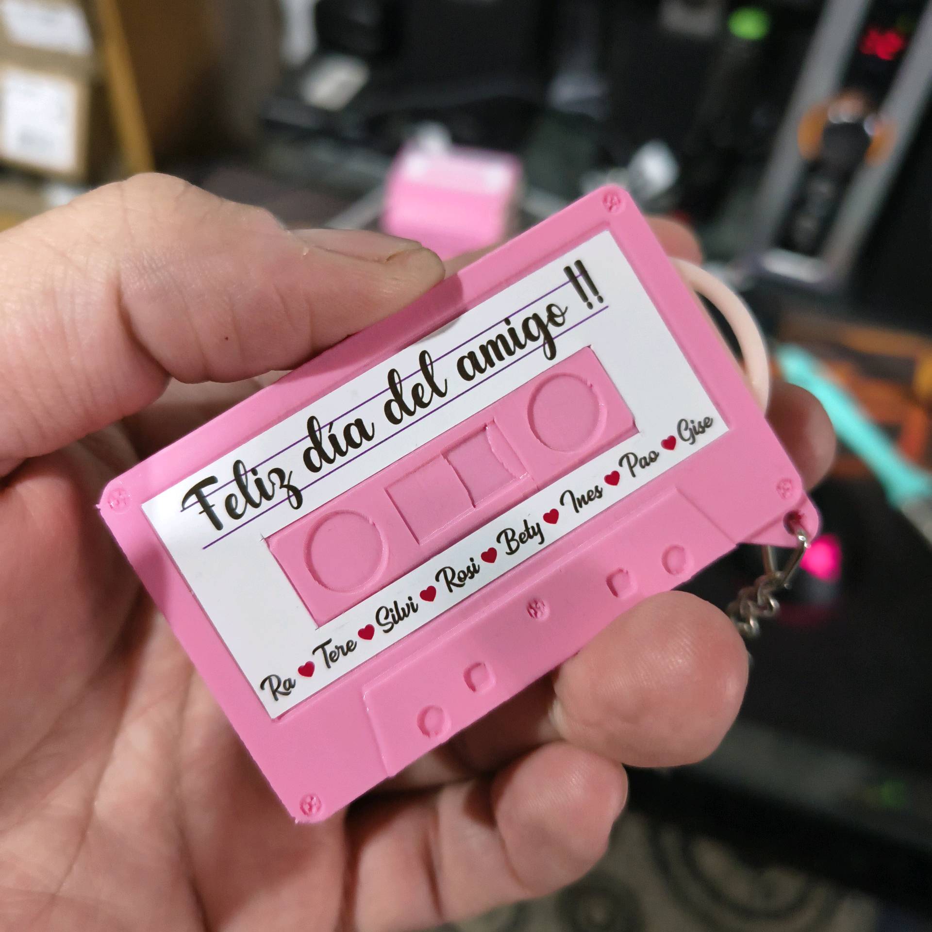 Porta-Chaves Retro Cassete com Porta-Fotos