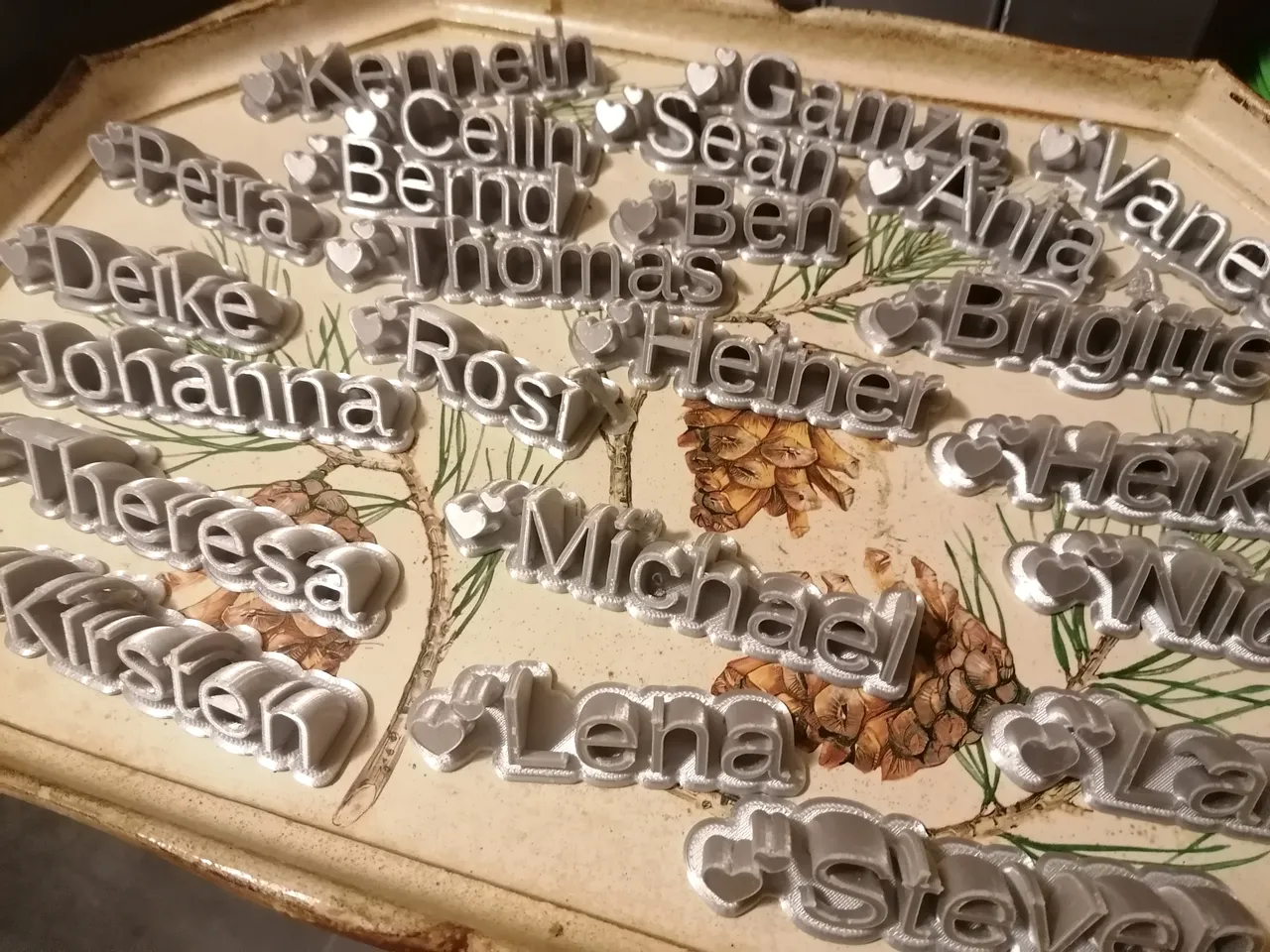 Placa de Nome Personalizada - Design Curvo (1 Linha)