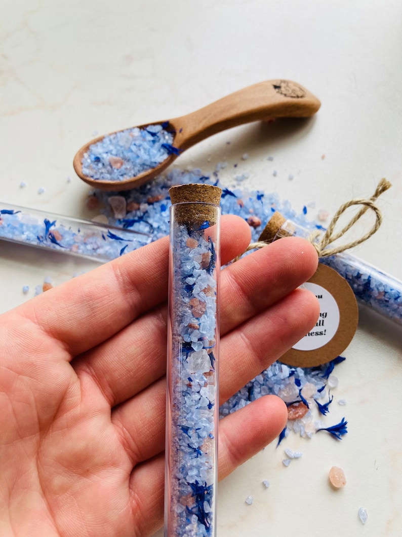 Lembrança Sal de Banho Centáureas em Tubo de Ensaio