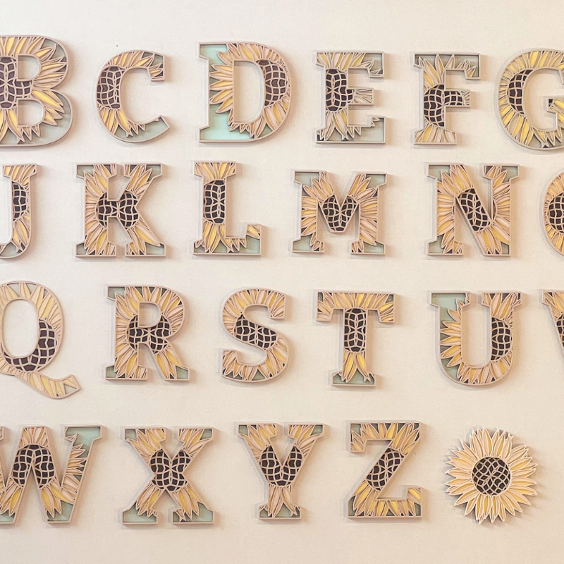 Alfabeto de Girassol Personalizado