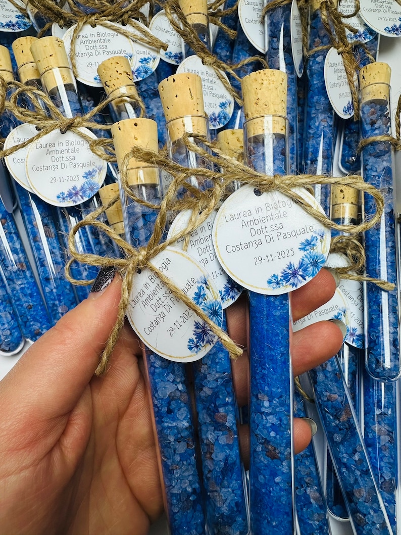 Lembrança Sal de Banho Centáureas em Tubo de Ensaio