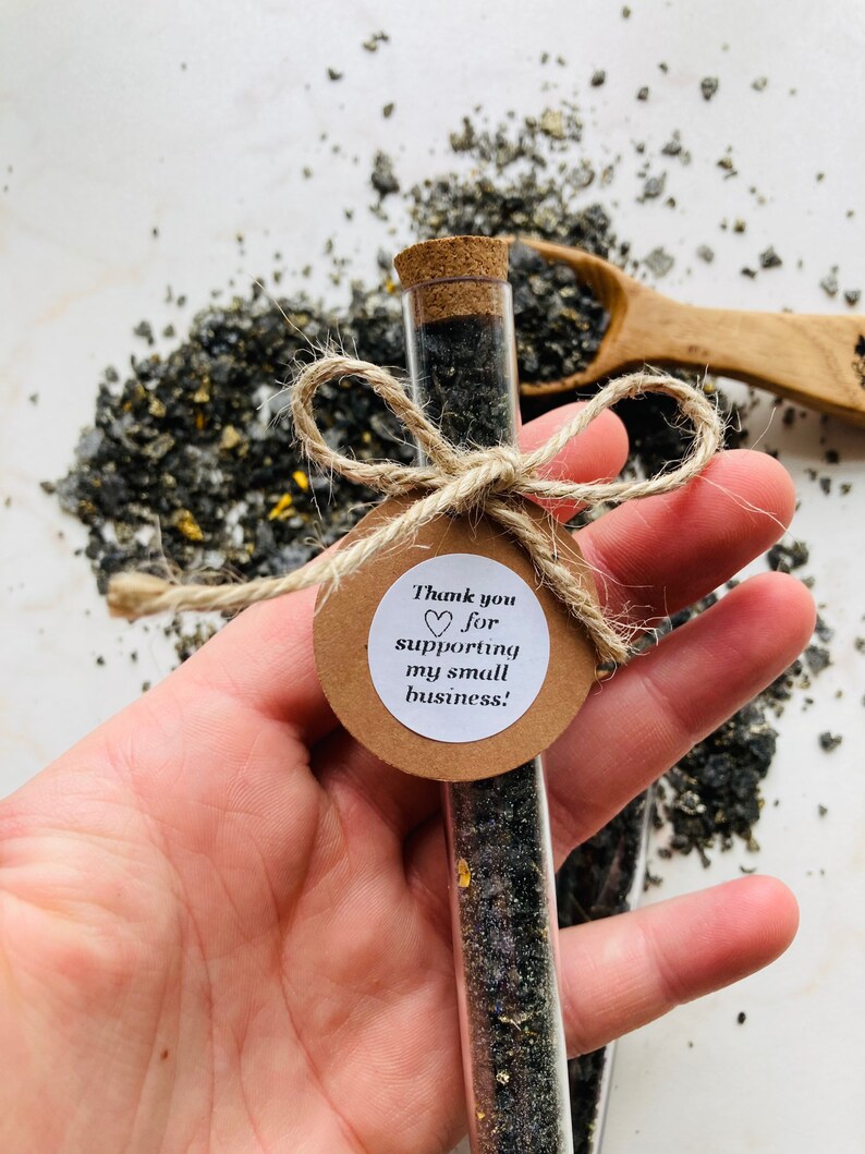 Lembrança Sal de Banho Preto em Tubo de Ensaio