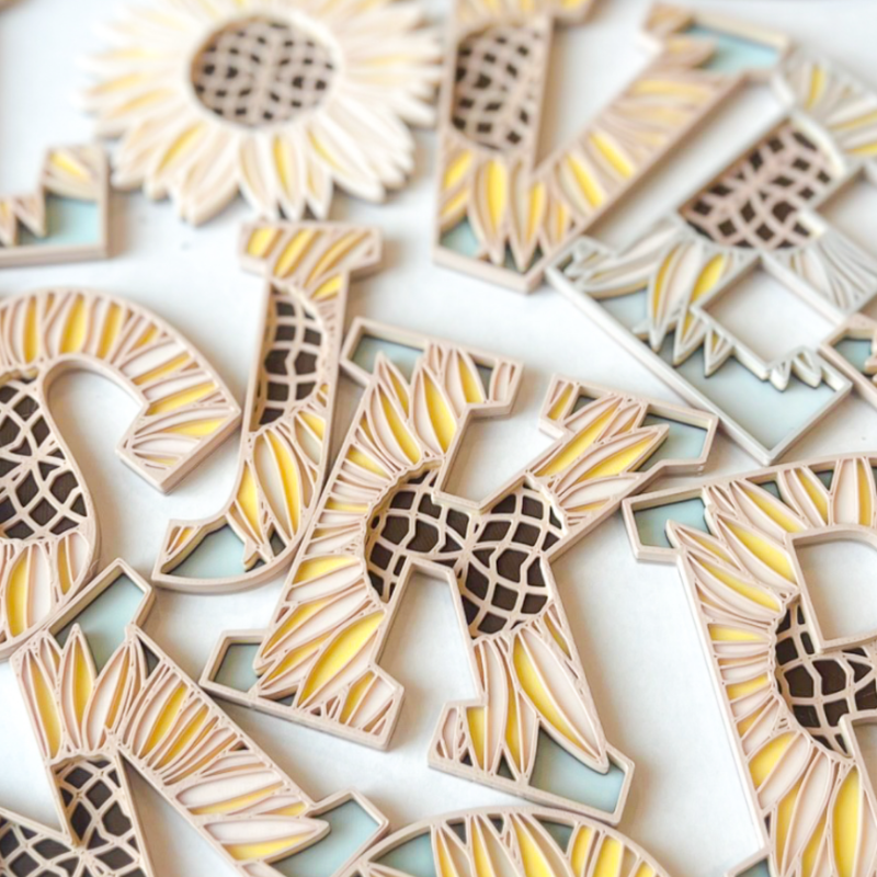 Alfabeto de Girassol Personalizado