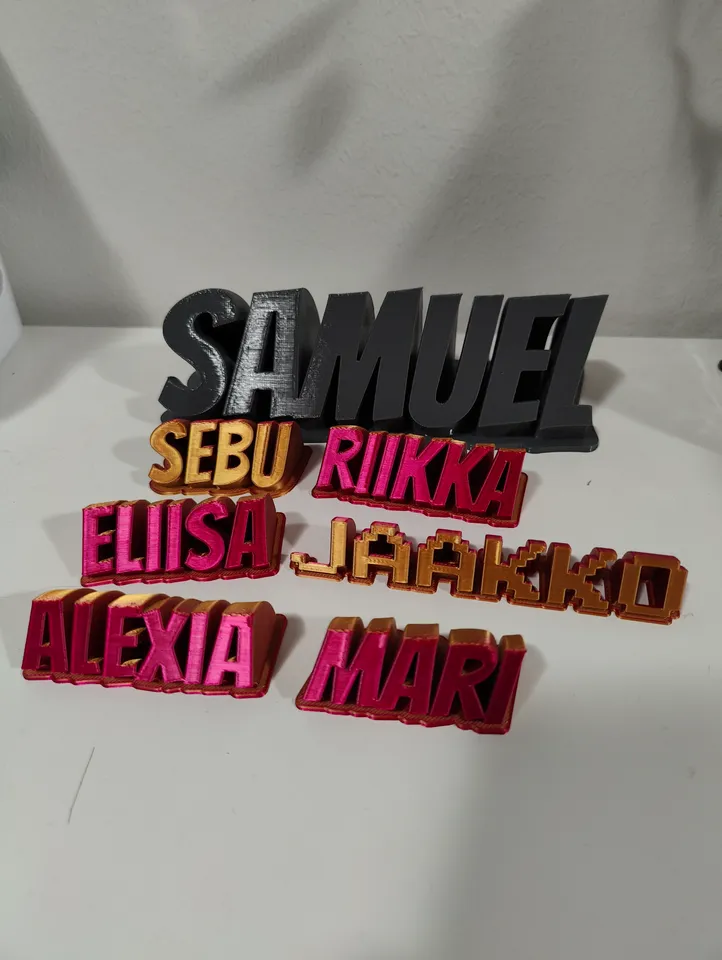 Placa de Nome Personalizada - Design Curvo (1 Linha)