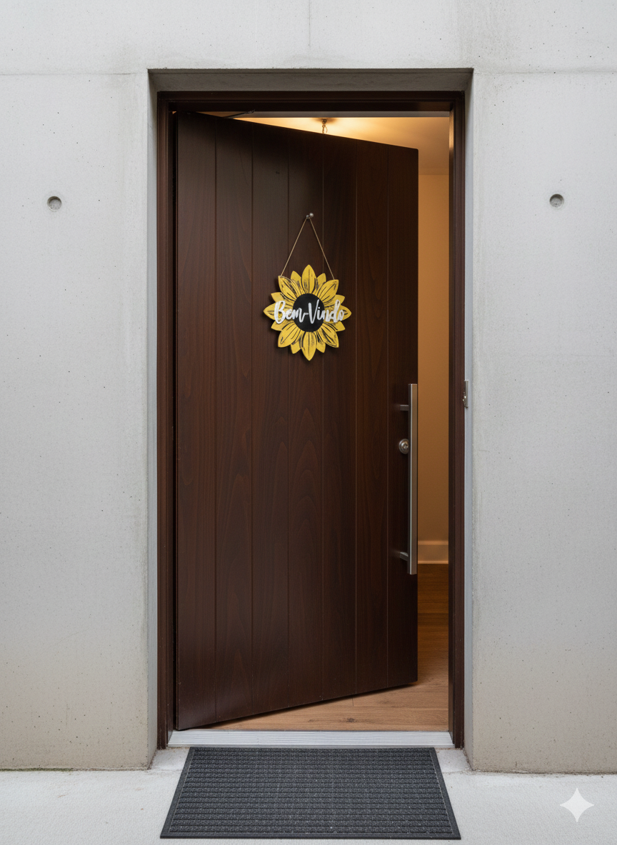 Placa de Boas-Vindas Girassol