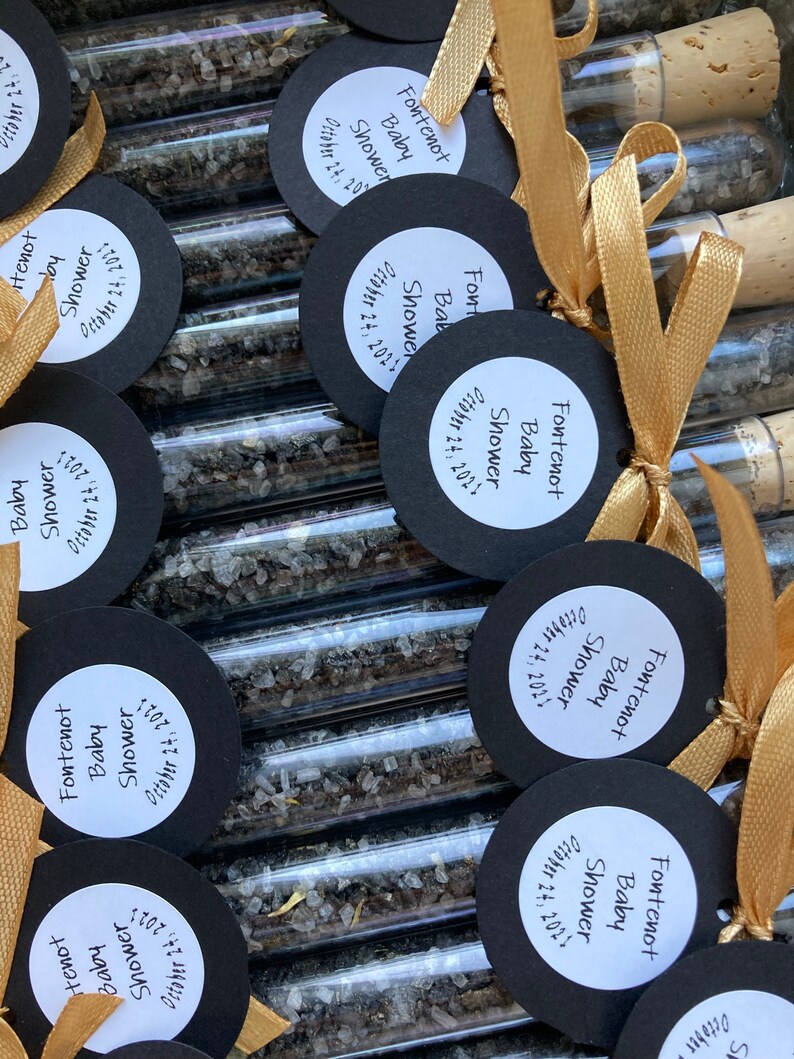 Lembrança Sal de Banho Preto em Tubo de Ensaio