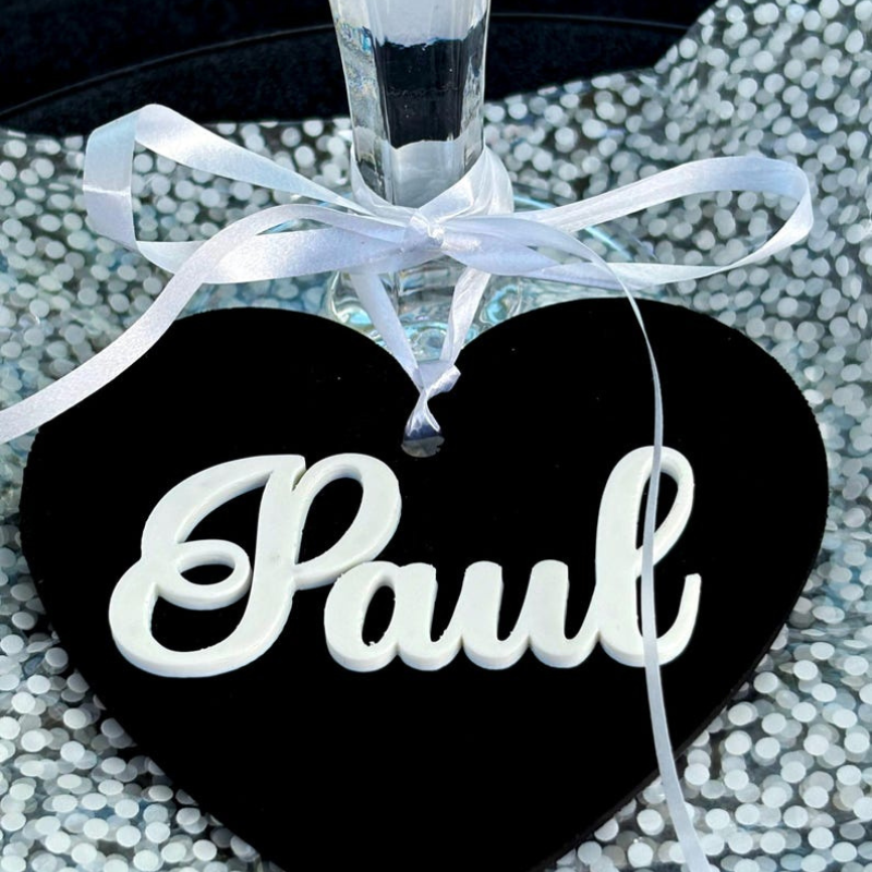 Marcador de Lugar em Coração Personalizado