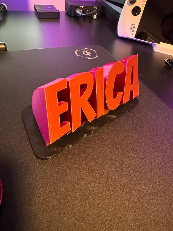 Placa de Nome Personalizada - Design Curvo (1 Linha)