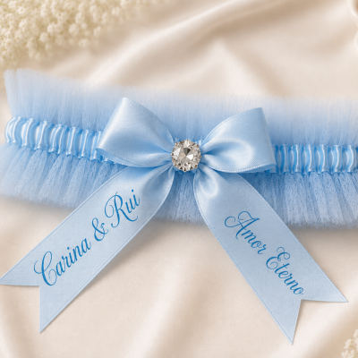 Liga para Noiva Personalizada em Tule