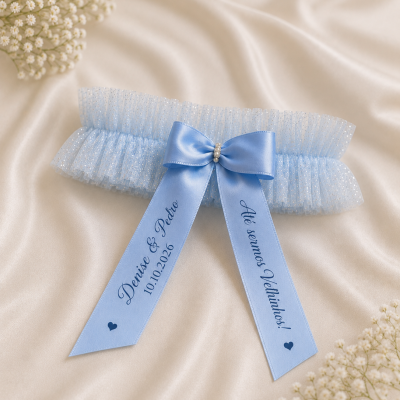 Liga para Noiva Personalizada em Tule