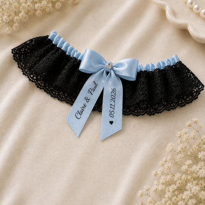 Liga para Noiva Personalizada 🖤Black