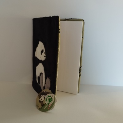 Nici - caderno liso c/ capa peluche Panda