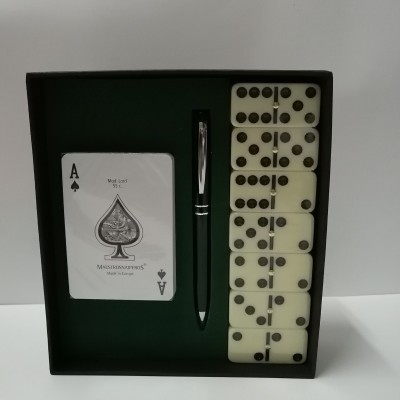 Conjunto Cartas + Caneta + Dominó