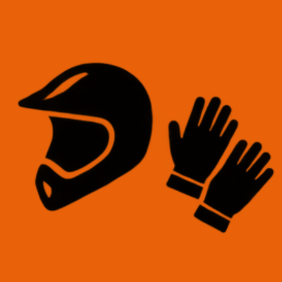 Capacete e luvas