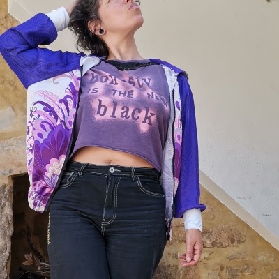 Bomber Jacket  Purple Flower